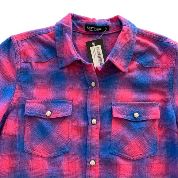 Via Penny Lane Reworked Apparel | Britney Spears Graphic Button Up Flannel Shirt - Picture 9 of 12